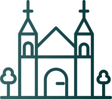 Bir kilise ikonu, katedral kulesinin vektör çizimi 