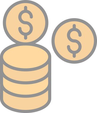 Sikkeler vektör düz simgesi