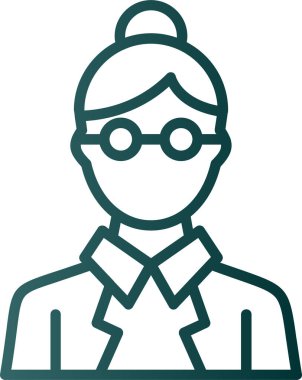 Benzersiz kadın öğretmen vektör çizgisi simgesi