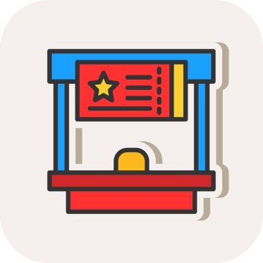 Bilet Ofisi simgesi vektör illüstrasyonu