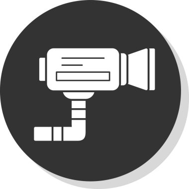 CCTV kamera simgesi, vektör illüstrasyonu