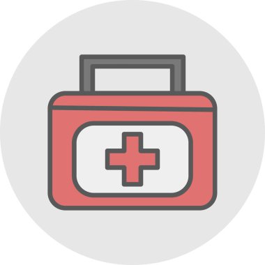 İlk yardım çantası simgesi, basit vektör illüstrasyonu