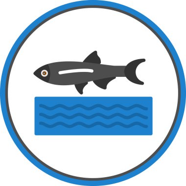 Ringa balığı simgesi vektör illüstrasyonu 