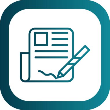 Sözleşme ve kalem ağı simgesi, vektör illüstrasyonu