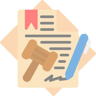 Law gavel simgesi düz biçimli