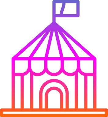 Sirk çadırı simgesi basit tasarım illüstrasyonu