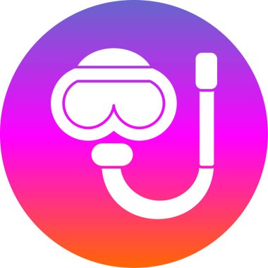 Şnorkelleme simgesi, vektör illüstrasyonu 