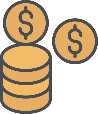 Sikkeler vektör düz simgesi