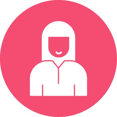 kız düz simgesi, vektör illüstrasyonu