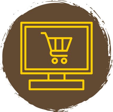 Çevrimiçi Dükkan simgesi, vektör illüstrasyonu