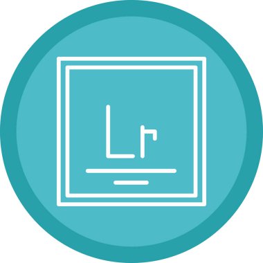 Lawrencium simgesinin vektör çizimi