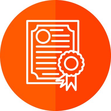 Diploma yassı simgesi, vektör illüstrasyonu