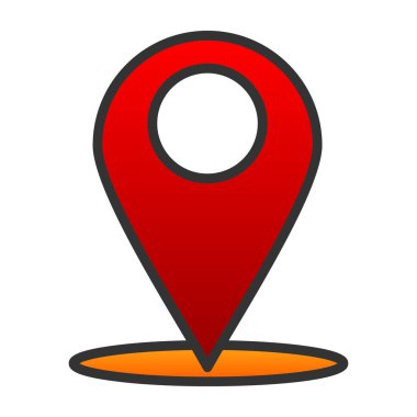 Harita işaretleyici simgesi, vektör illüstrasyonu 
