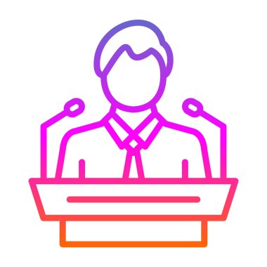 Konferans simgesi, vektör çizimi