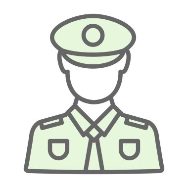 Asker renkli vektör simgesi