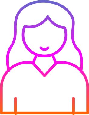 Genç kadın simgesi, vektör illüstrasyonu