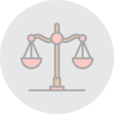 denge ölçekleri renk çizgisi simgesi, vektör illüstrasyonu 