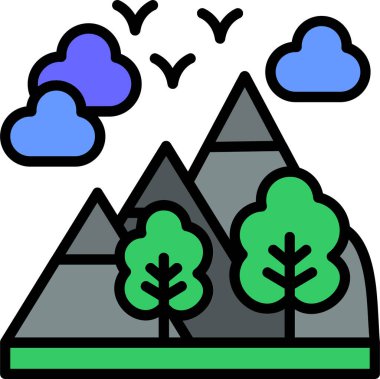 Orman simgesi, vektör illüstrasyonu