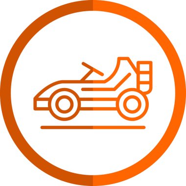 Go cart simgesi vektör illüstrasyonu