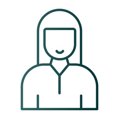 kız düz simgesi, vektör illüstrasyonu