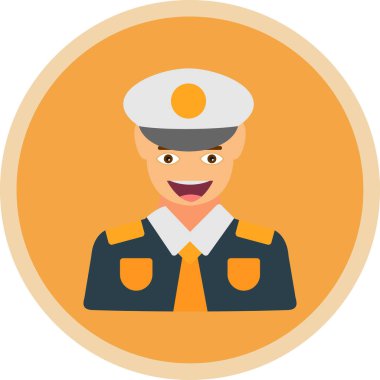 polis vektörü düz renk simgesi