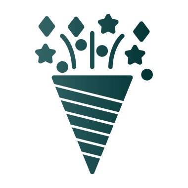 Konfeti düz simgesi, vektör illüstrasyonu 