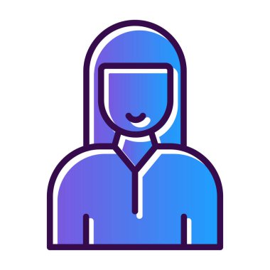 kız düz simgesi, vektör illüstrasyonu