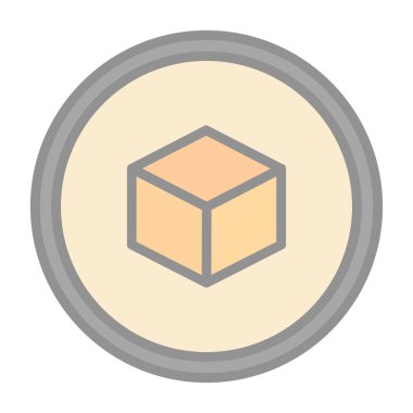 Küp simgesi, vektör illüstrasyon tasarımı