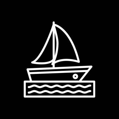 Yelkenli tekne ikonu. Web için yelkenli tekne vektör simgesinin özet çizimi 