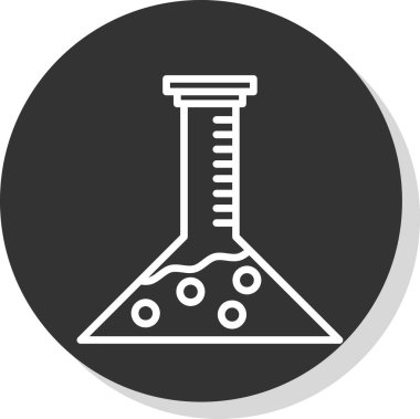 Bilim şişesi. Basit tasarım. Beaker vektör simgesi              