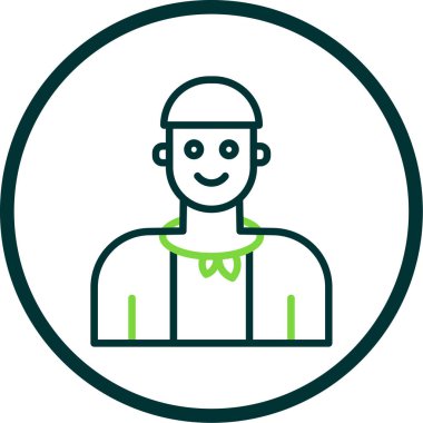 Yeşil şapkalı bir adamın vektör çizimi