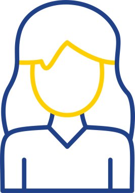 Genç kadın simgesi, vektör illüstrasyonu