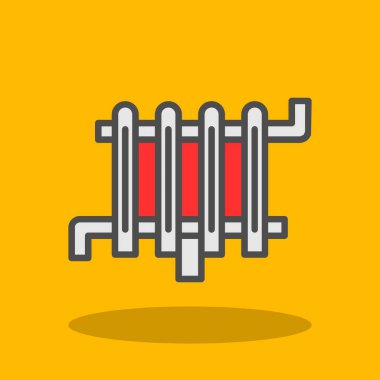 radyatör ağ simgesi, vektör illüstrasyonu
