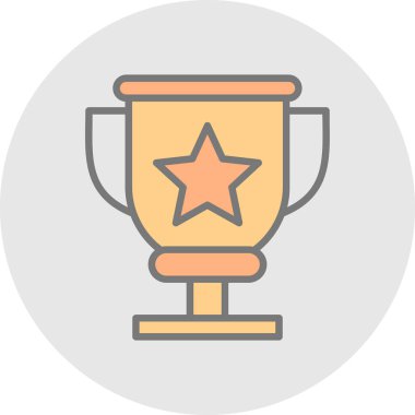 Kupa çizgisi simgesi, vektör illüstrasyonu 