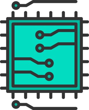çip simgesi, vektör illüstrasyonu basit tasarım