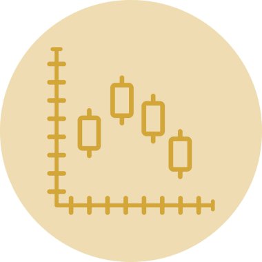 Candlestick grafik simgesi düz stil 