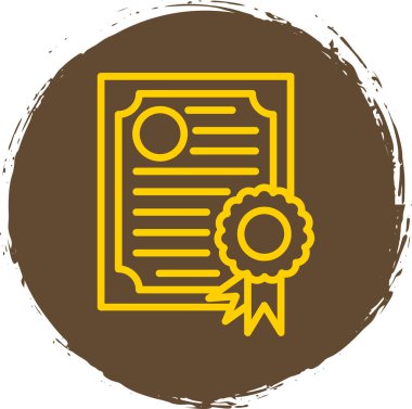 Diploma yassı simgesi, vektör illüstrasyonu