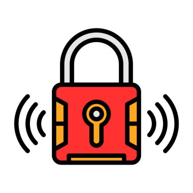 Akıllı kilit simgesi, vektör illüstrasyonu