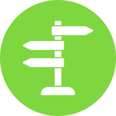 Yön, işaret direği simgesi. Basit vektör illüstrasyonu