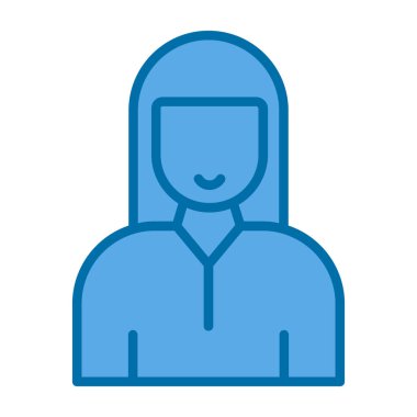 kız düz simgesi, vektör illüstrasyonu