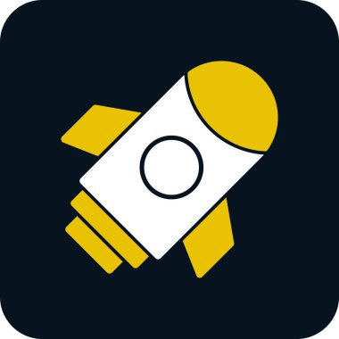 Roket. Web simgesi basit illüstrasyon