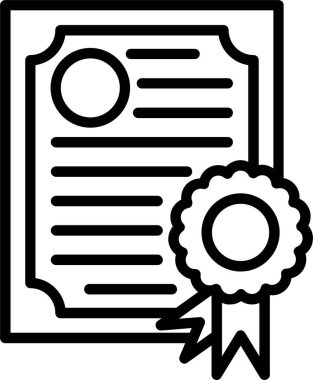 Diploma yassı simgesi, vektör illüstrasyonu