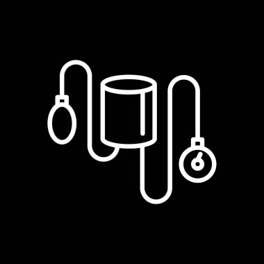 Kan basıncı çizgisi simgesi, konsept çizimi, dış hat sembolü, vektör işareti, doğrusal sembol.