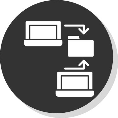 Veri paylaşım simgesi, vektör illüstrasyonu