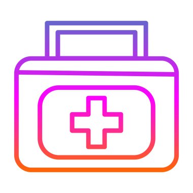 İlk yardım çantası simgesi, basit vektör illüstrasyonu