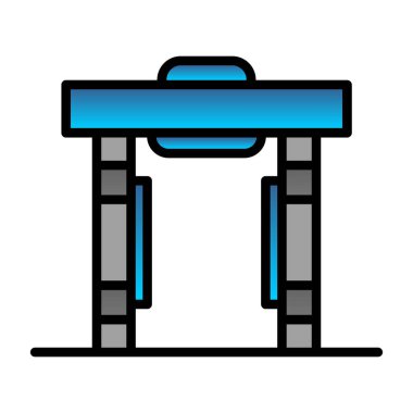 Beyaz arka plan üzerinde tezgah şeffaf işareti izole tezgah simge vektör