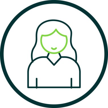 Genç kadın simgesi, vektör illüstrasyonu