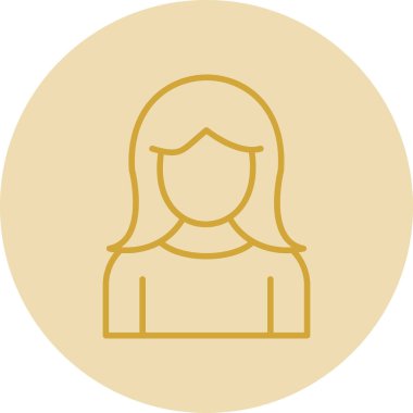 kız düz simgesi, vektör illüstrasyonu