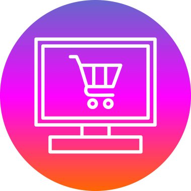 Çevrimiçi Dükkan simgesi, vektör illüstrasyonu