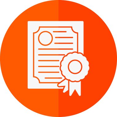 Diploma yassı simgesi, vektör illüstrasyonu